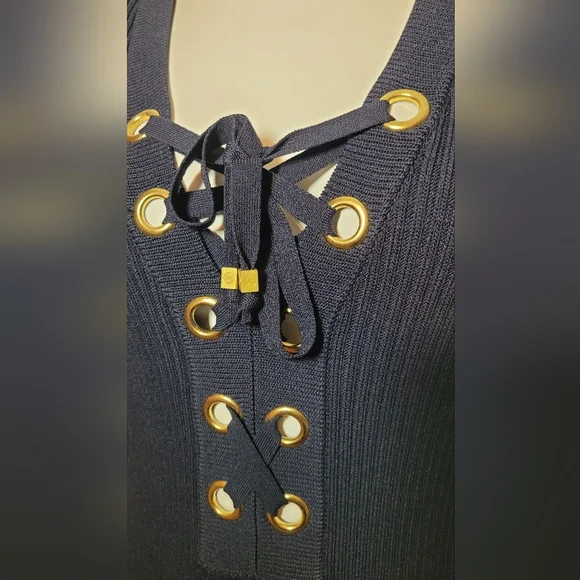 Michael Kors Ribbed Lace Up Dress - Picture 3 of 9